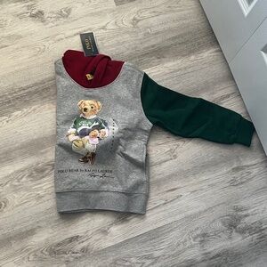 Polo Ralph Lauren Kids Bear Hoodie Sweatshirt – Size 5